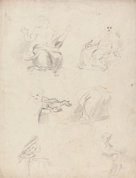 Sheet of Figure Studies from Raphaels Disputation