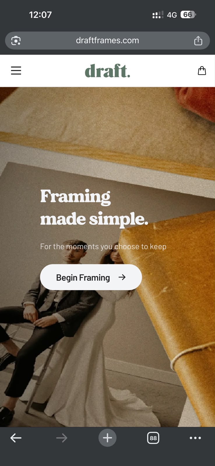Draftframes mobile website