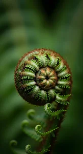 Unfurling Fern Fiddlehead Macro Close-up