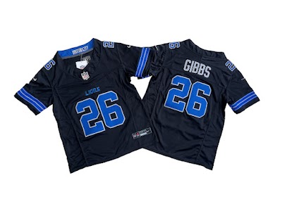 Youth Detroit Lions Jahmyr Gibbs Nike Black 2nd Alternate Vapor F.U.S.E. Limited Jersey.jpeg