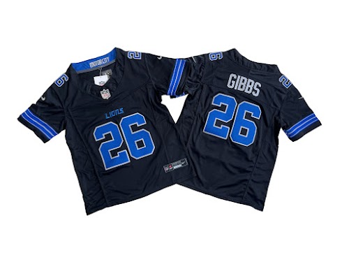 Youth Detroit Lions Jahmyr Gibbs Nike Black 2nd Alternate Vapor F.U.S.E. Limited Jersey.jpeg