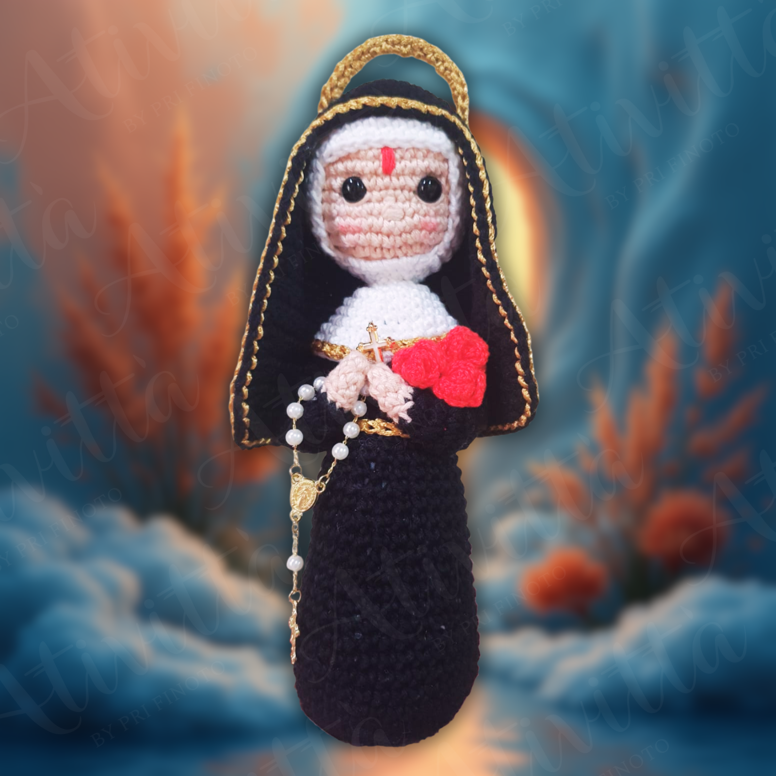 Santinha Rita de Cássia em Crochê