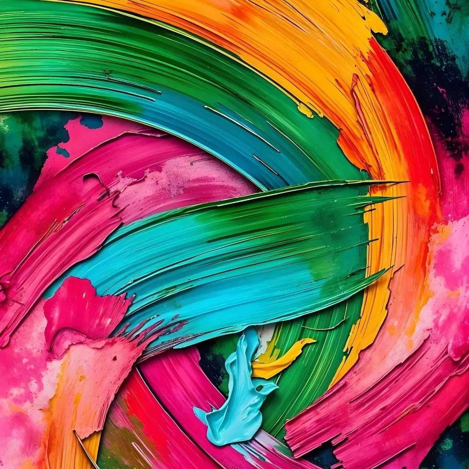 Download Abstract Painting, Vibrant Colors, Textured Art, Colorful Swirls Full HD iPhone