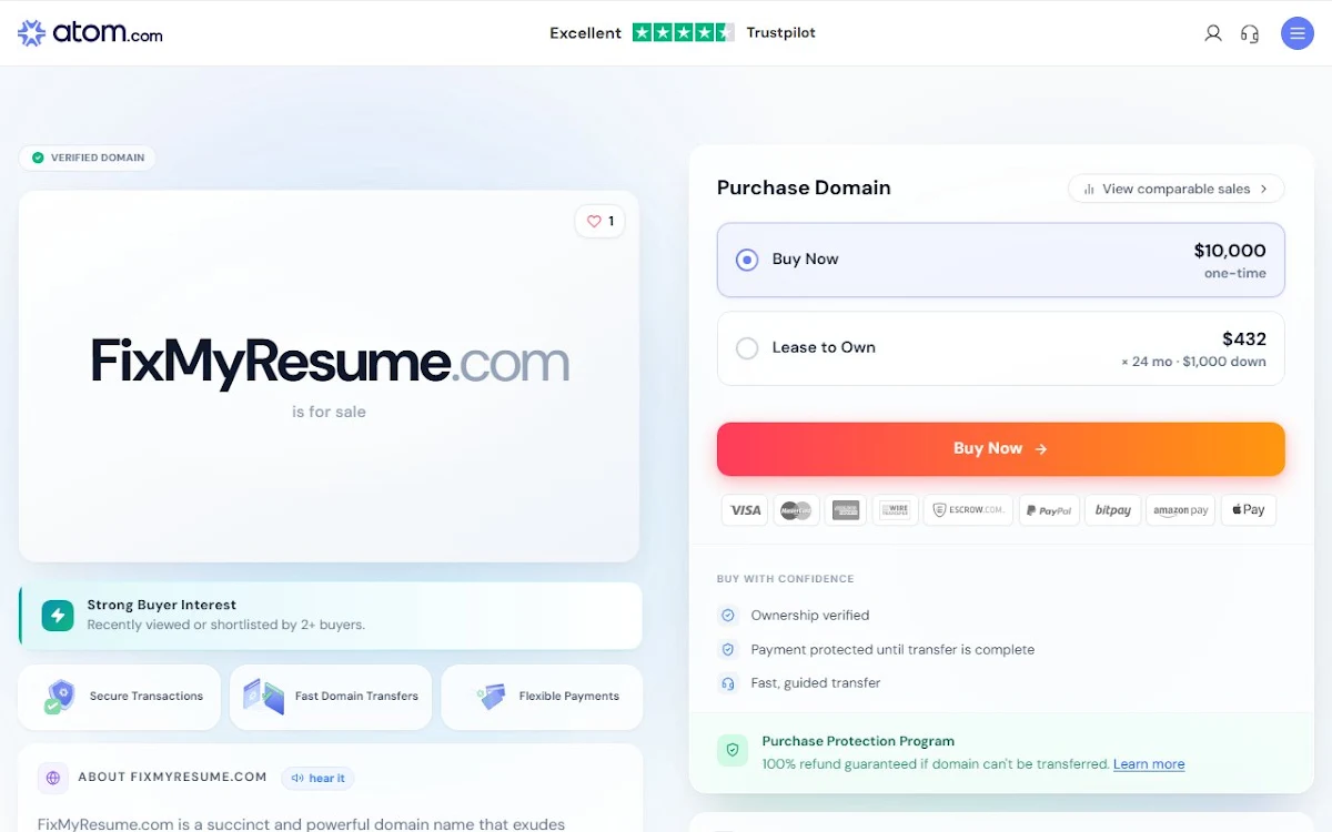 Captura de Fix My Resume