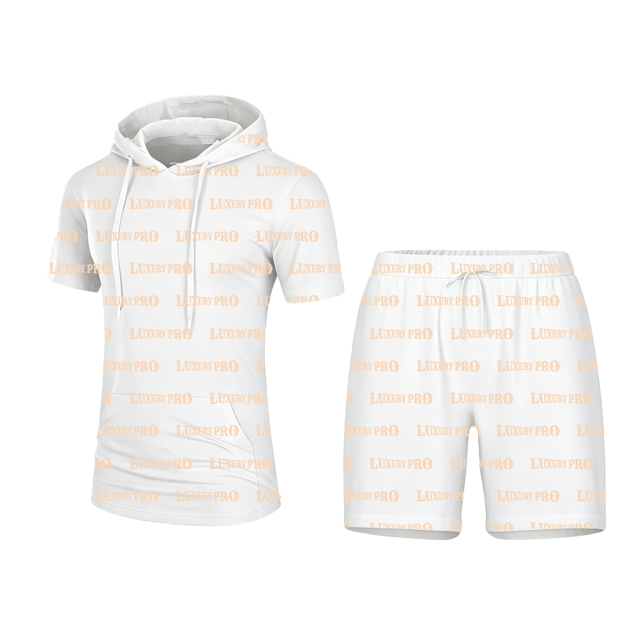 AOP Short Sleeve Hoodie & Shorts Set