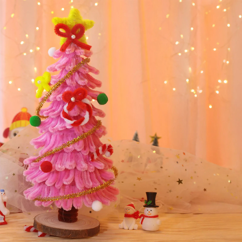DIY Weihnachtsbaum-Bastelset mit Holzsockel
