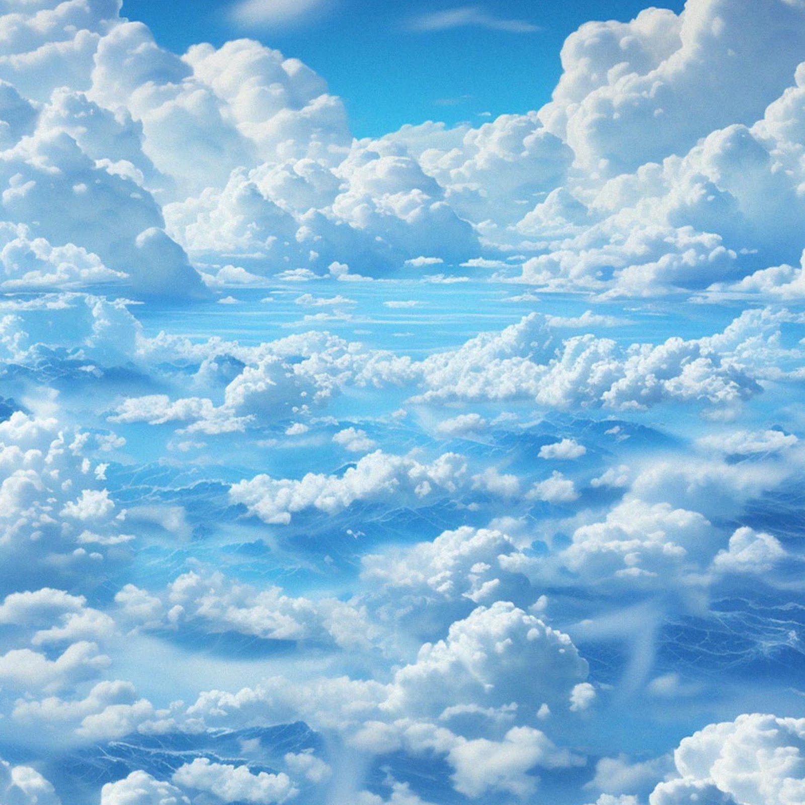 Download Fluffy Clouds In Blue Sky Full HD iPhone