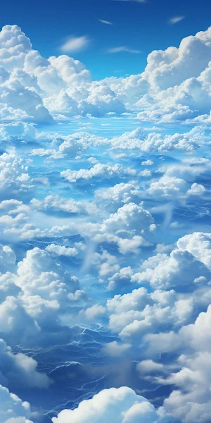 Fluffy Clouds In Blue Sky Full HD iPhone Wallpaper Background