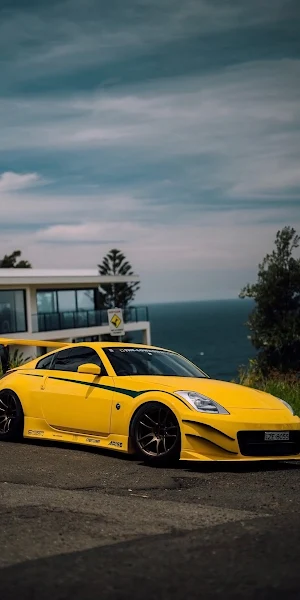 Nissan, 350Z, Yellow, JDM, Tuned Full HD iPhone Wallpaper Background