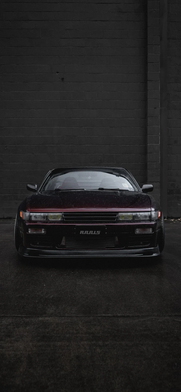 Dark Red Nissan Silvia S13 - Moody Automotive Photography Full HD iPhone Wallpaper (1112x2408)