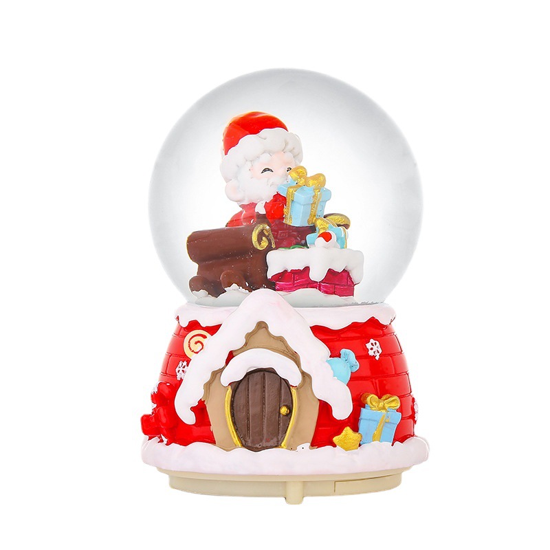 Christmas snow globe with Santa on motorcycle