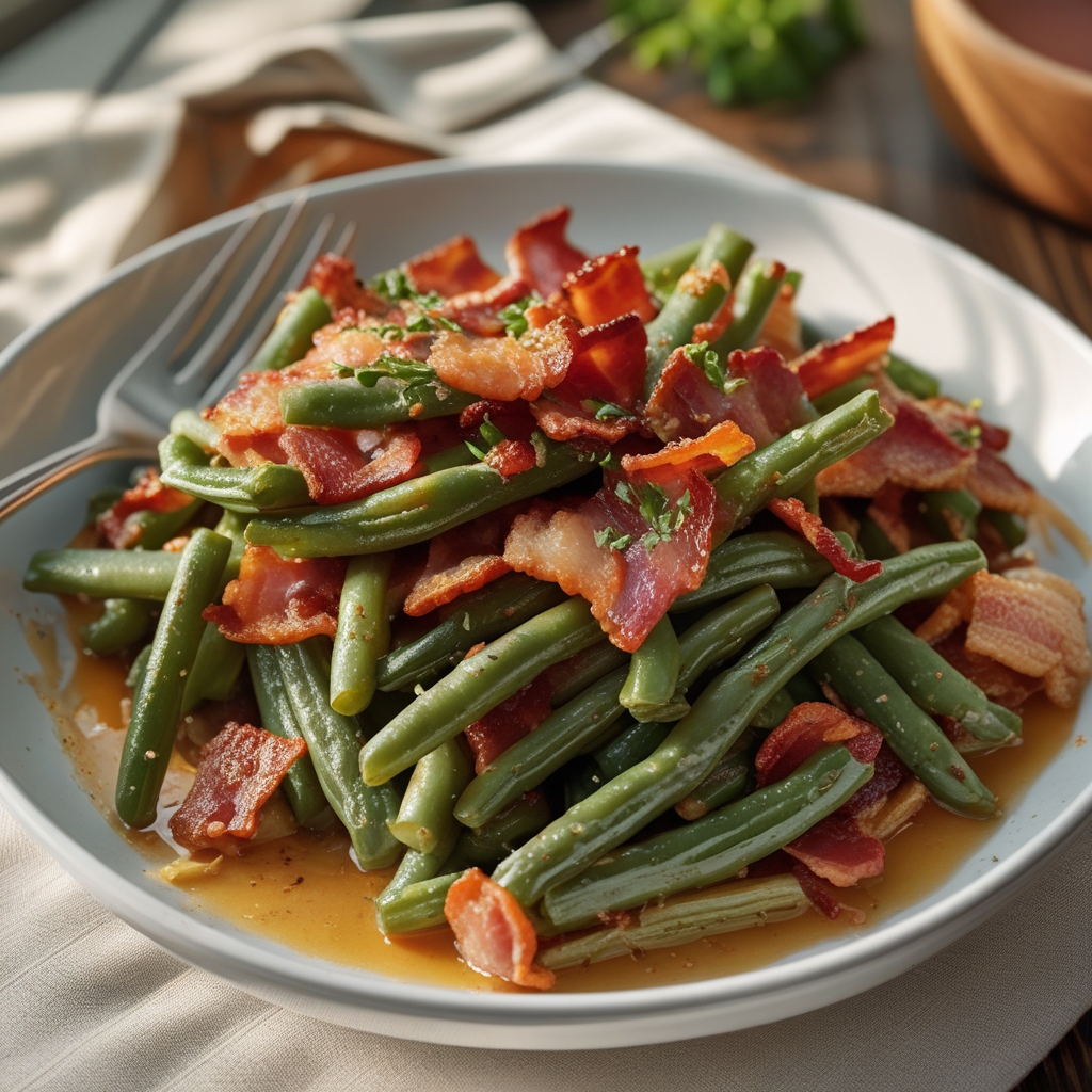 Bacon Loaded Green Bean Casserole - Easy, Comforting Homemade Side Dish finished