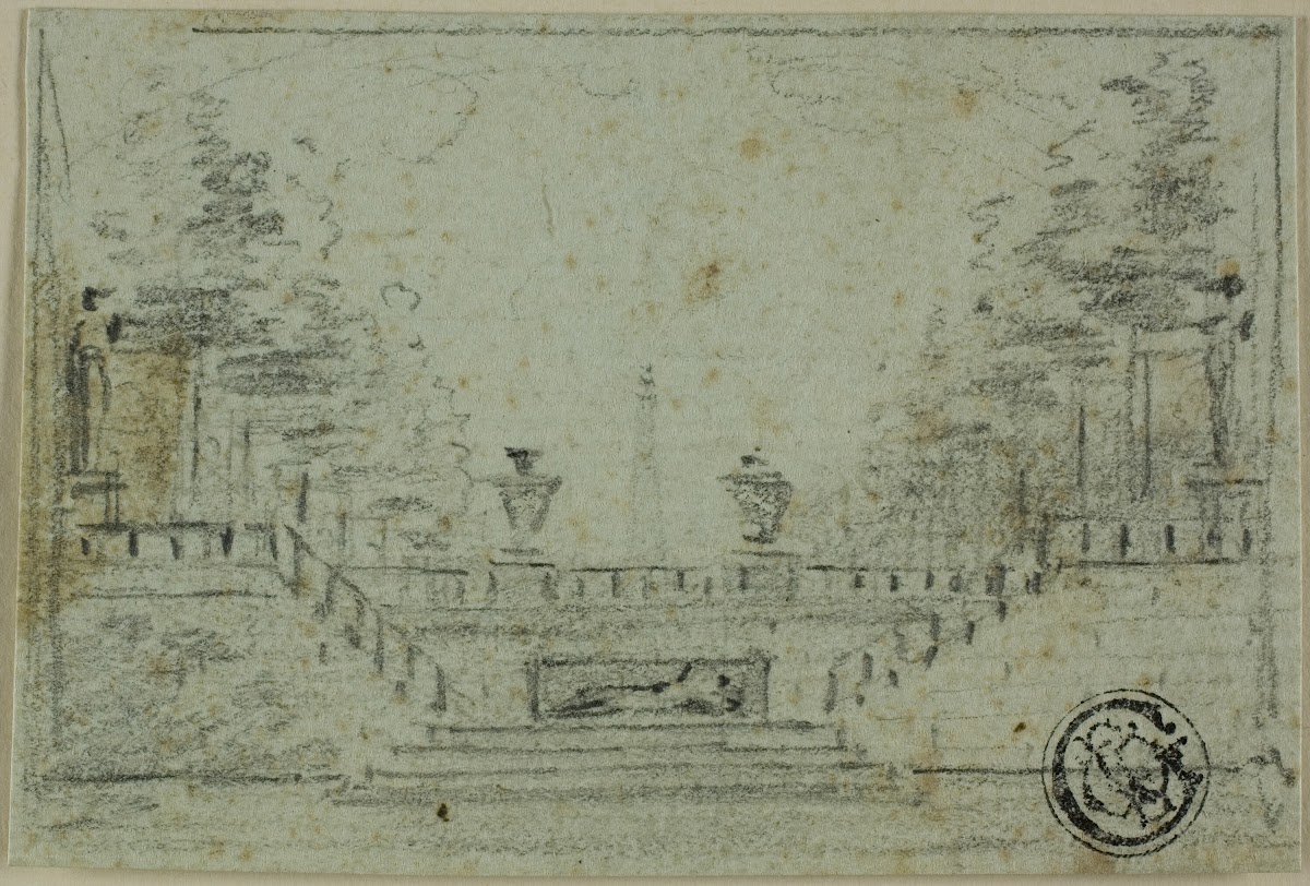 Staircase and Terrace in Formal Garden