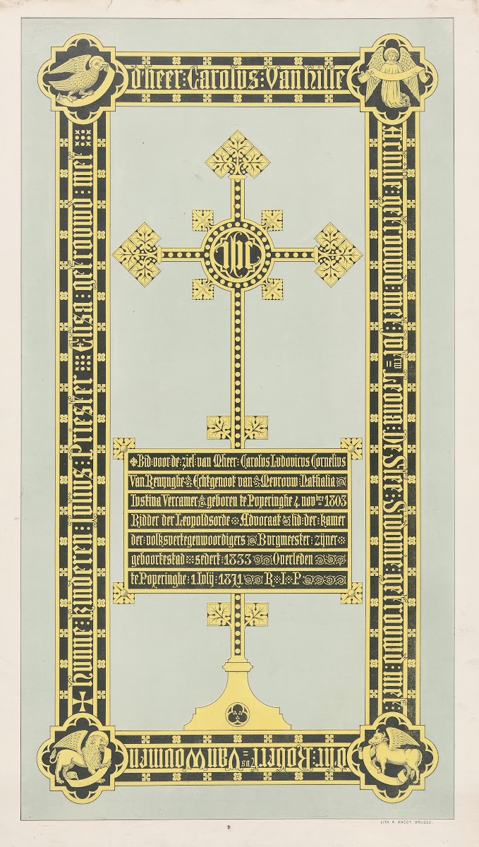Grave plate of Charles Louis Van Renynghe 1871