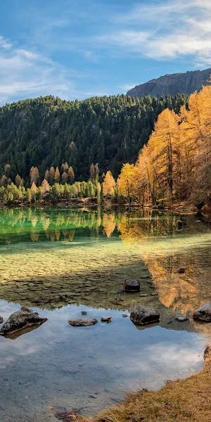 Lai Da Palpuogna Lake In Switzerland 4K iPhone Wallpaper Background