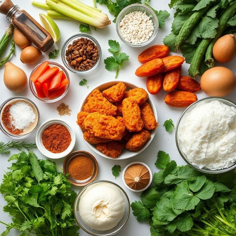 Ingredients for Vegan Spicy Chicken Fried Jackfruit: Crispy & Comforting Delight – Easy Homemade Comfort Food