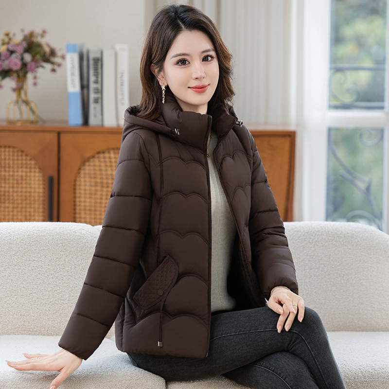 Short padded women's jacket for seniors