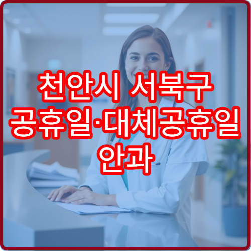천안시 서북구 공휴일·대체공휴일 안과 진료 병원 안구건조증·결막염 치료