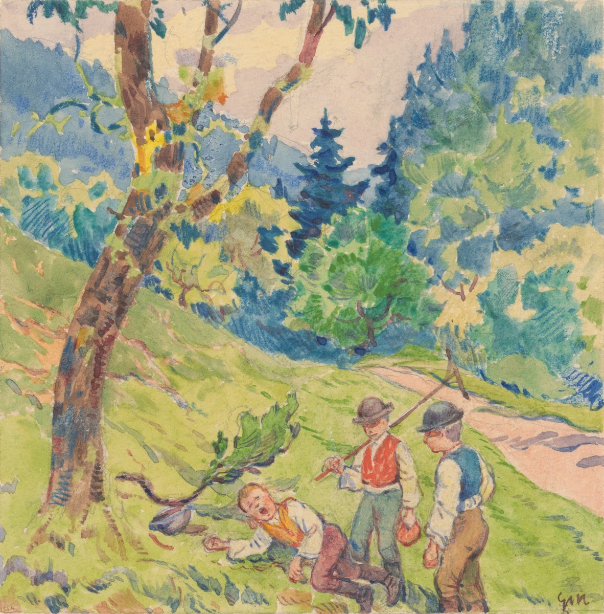 12  Three Men at the Edge of the Woods 1932
