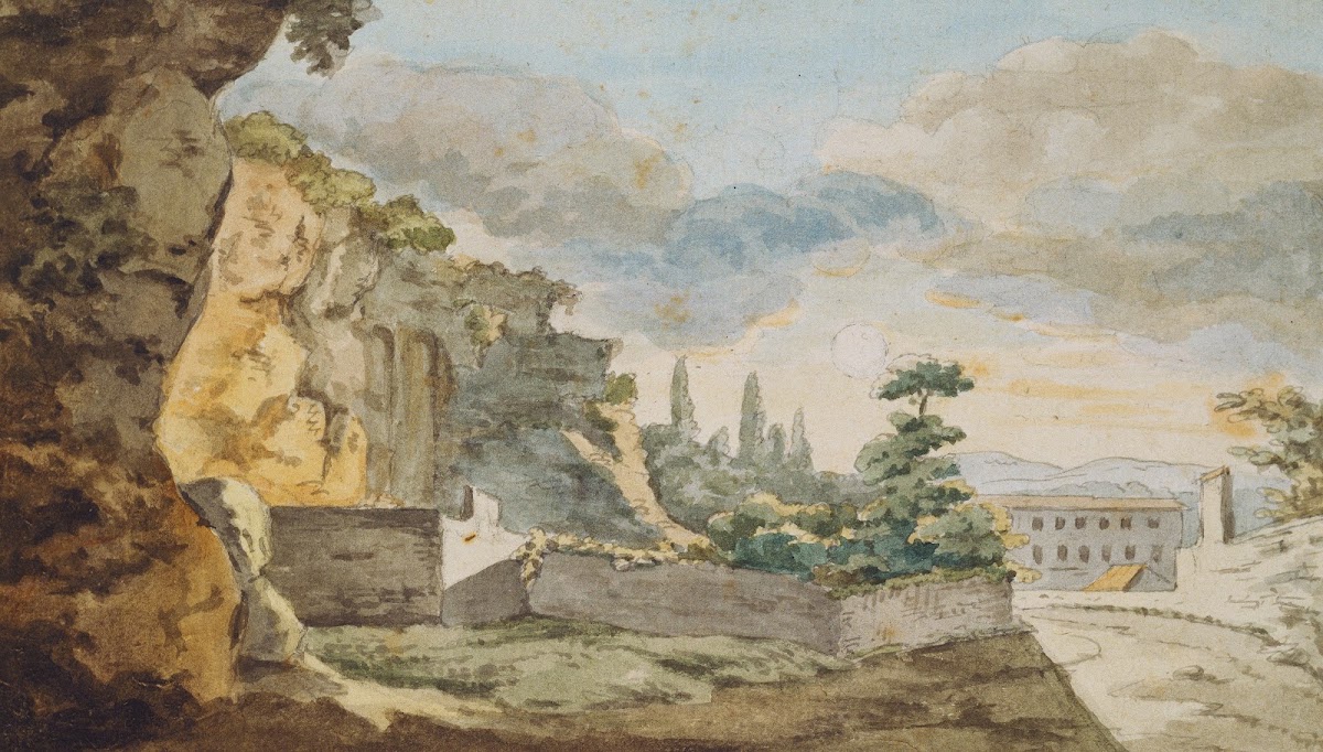 Abendstimmung am Muro Torto vor der Porta del Popolo in Rom 1787