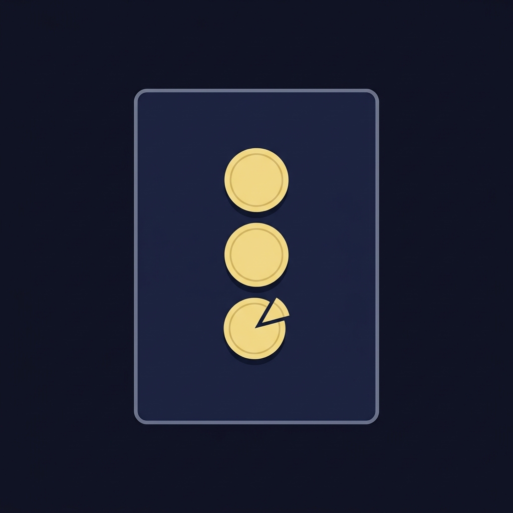 Minimal 2D vector receipt style payout slip with three gold coins symbolizing a 1000 payout and a small clipped coin implying taxes may apply legal sportsbooks