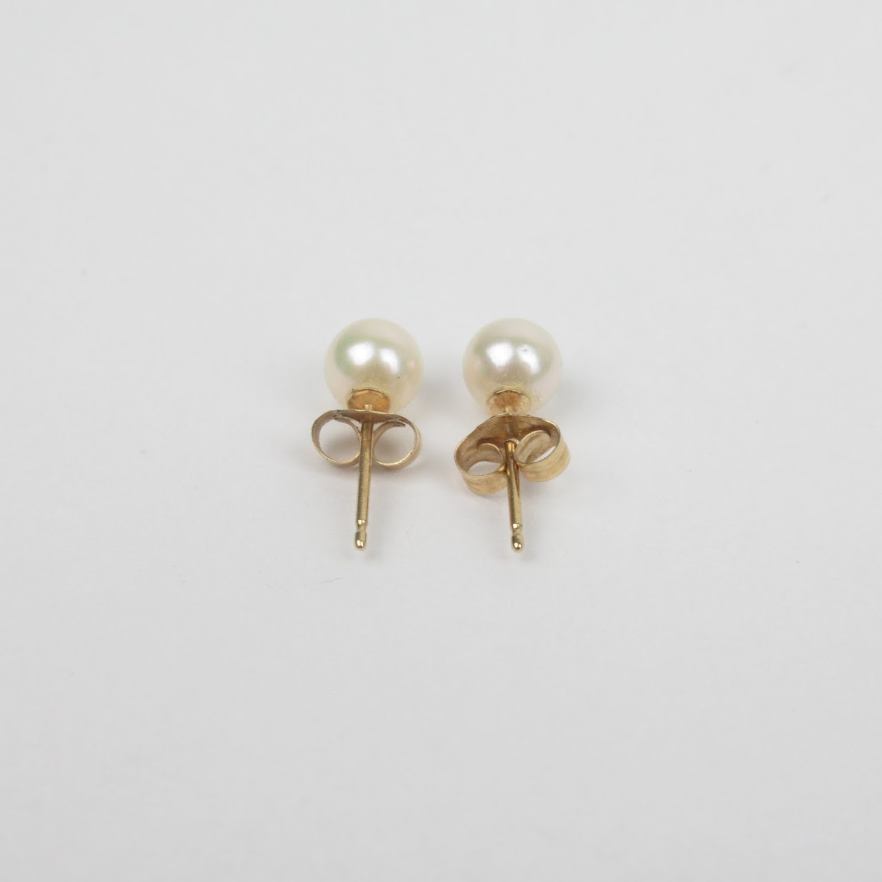 14K Gold and Pearl Stud Earrings