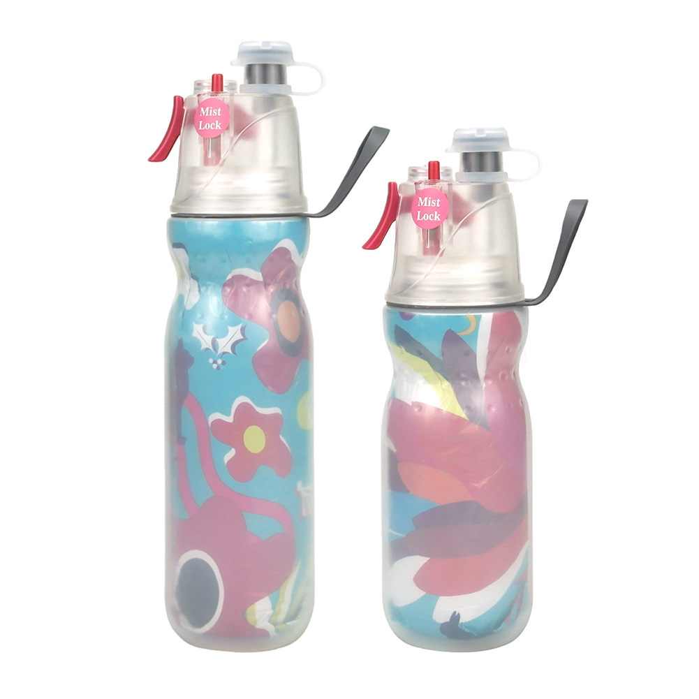 Sports drink bottle with spray function, 470–590 ml