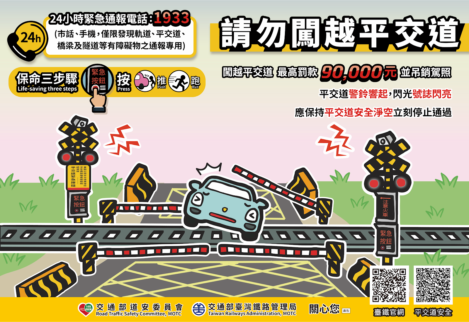交通部臺灣鐵路管理局「『1933』24小時緊急通報電話」