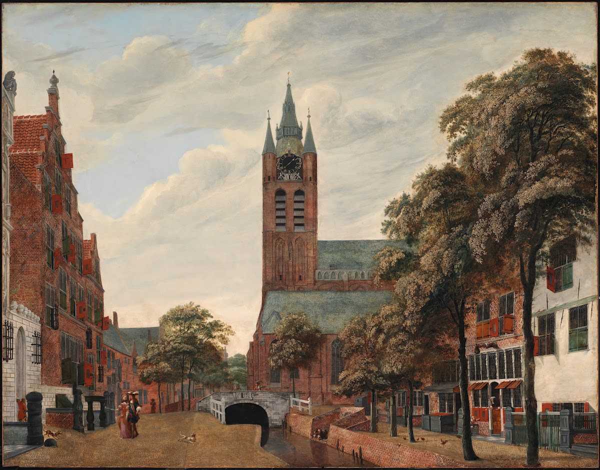 View of the Oude Delft Canal Delft ca 1660