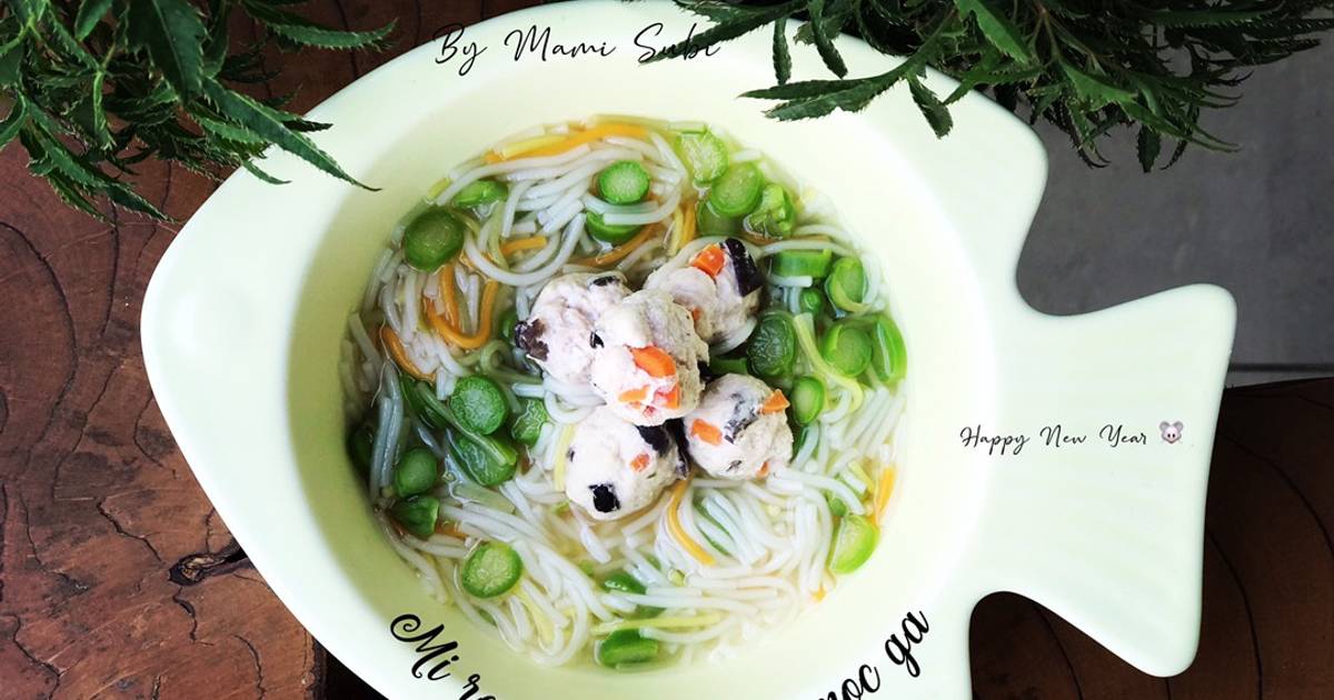 Mì rau củ măng tây mộc gà
