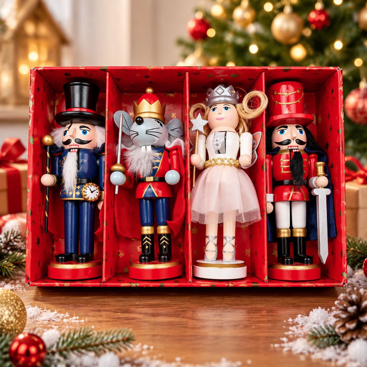 Decorative Nutcracker Ornament made of Wood, 13 cm
