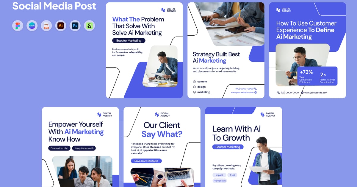 AI Marketing Social Media Post Instagram Carousel Free Download – Envato Elements