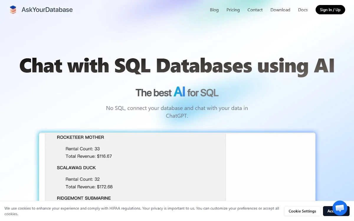 Captura de AskYourDatabase Desktop