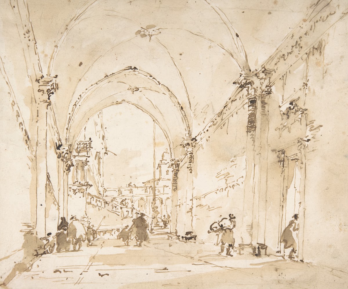 Architectural Capriccio Vaulted Passageway Leading to a Square 171293