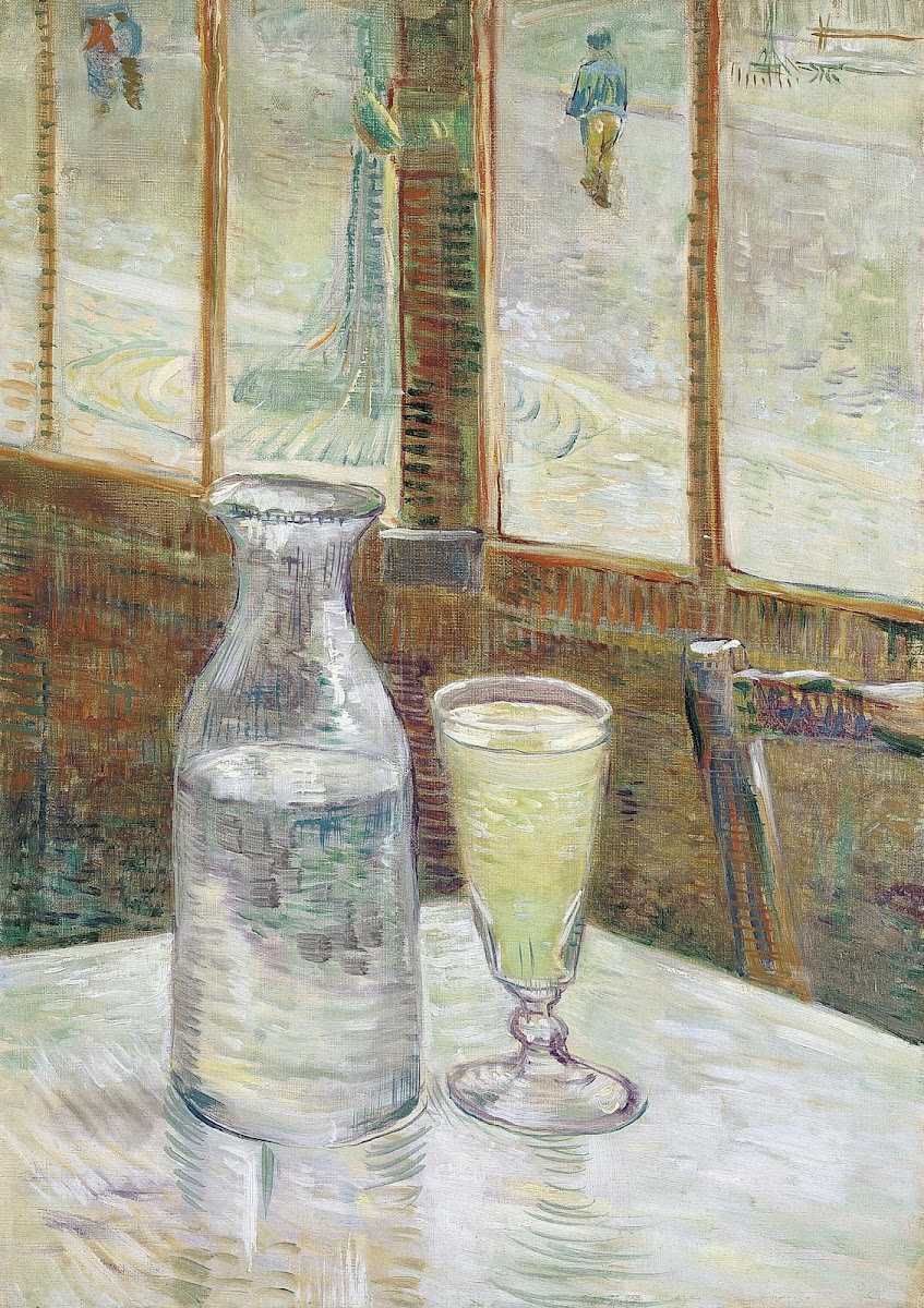 Café table with absinth 1887