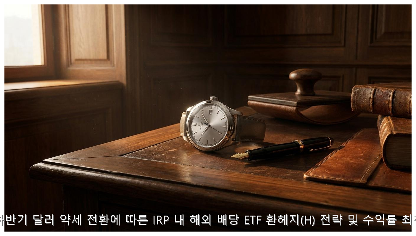 2026년 하반기 달러 약세 전환에 따른 IRP 내 해외 배당 ETF 환헤지(H) 전략 및 수익률 최적화 분석 핵심 안내 및 분석 인포그래픽 (4)