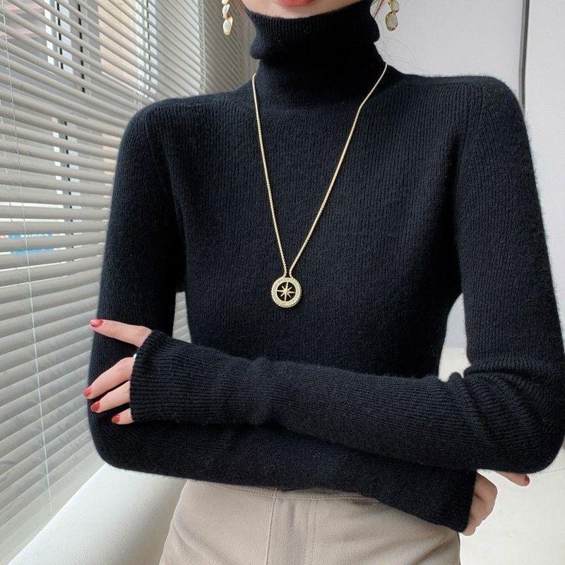 Eleganter Damen-Rollkragenpullover, schmal geschnitten