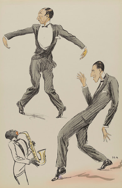 Deux hommes dansant le charleston au son dun saxophone 1927