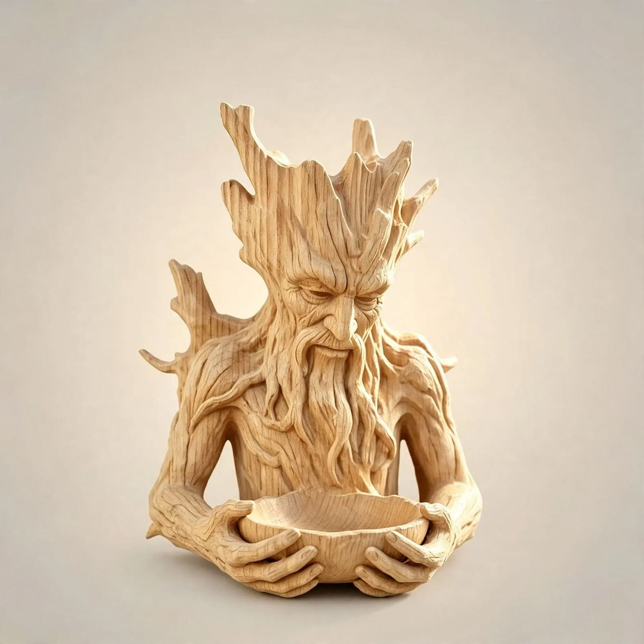 Creative Tree Face Bird Feeder Made of Wood
