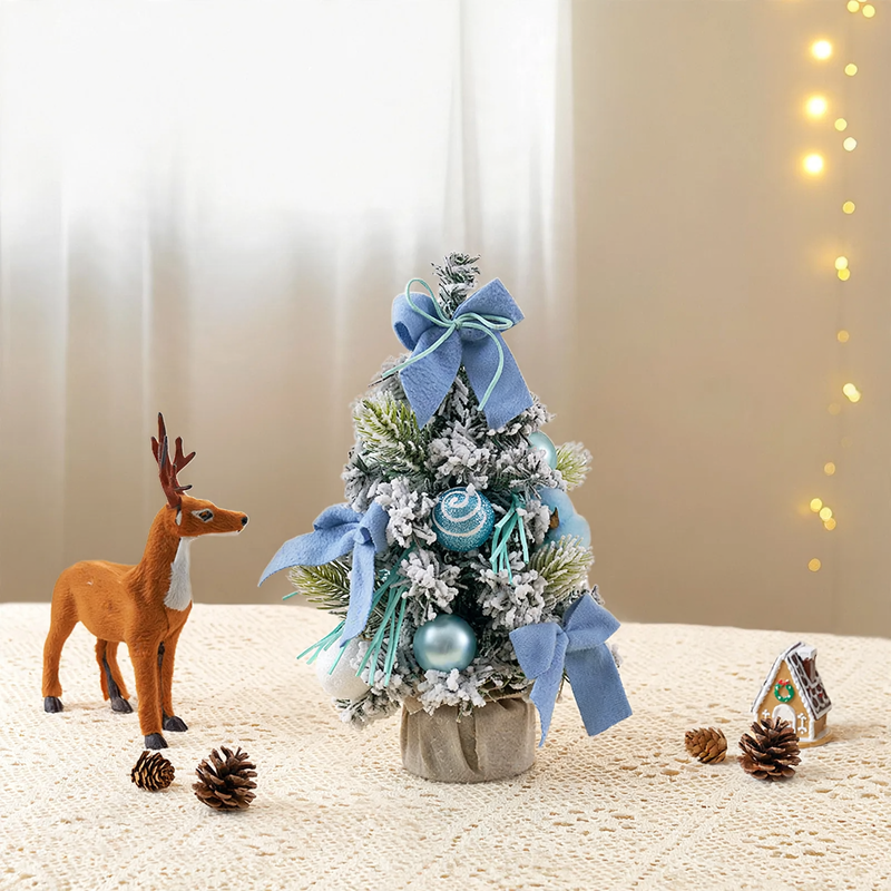 Mini Christmas Tree with Bow Decoration, PVC