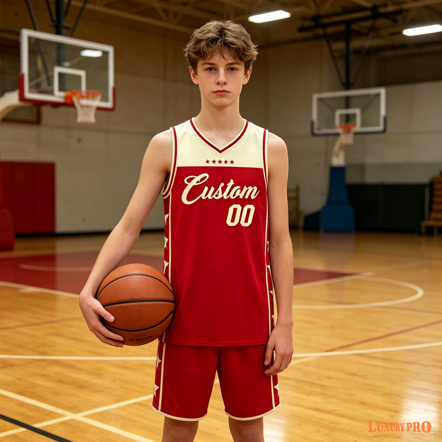 AOP HHQ Children's V Neck Basketball Uniform