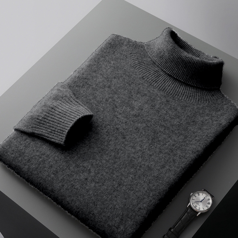 Men's Wool Sweater, Turtleneck, 350g, Warm