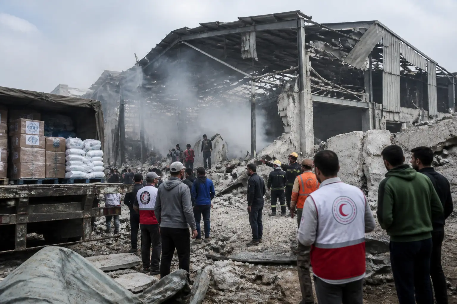 Editorial image for Israeli strike destroys aid warehouse in Gaza, killing seven
