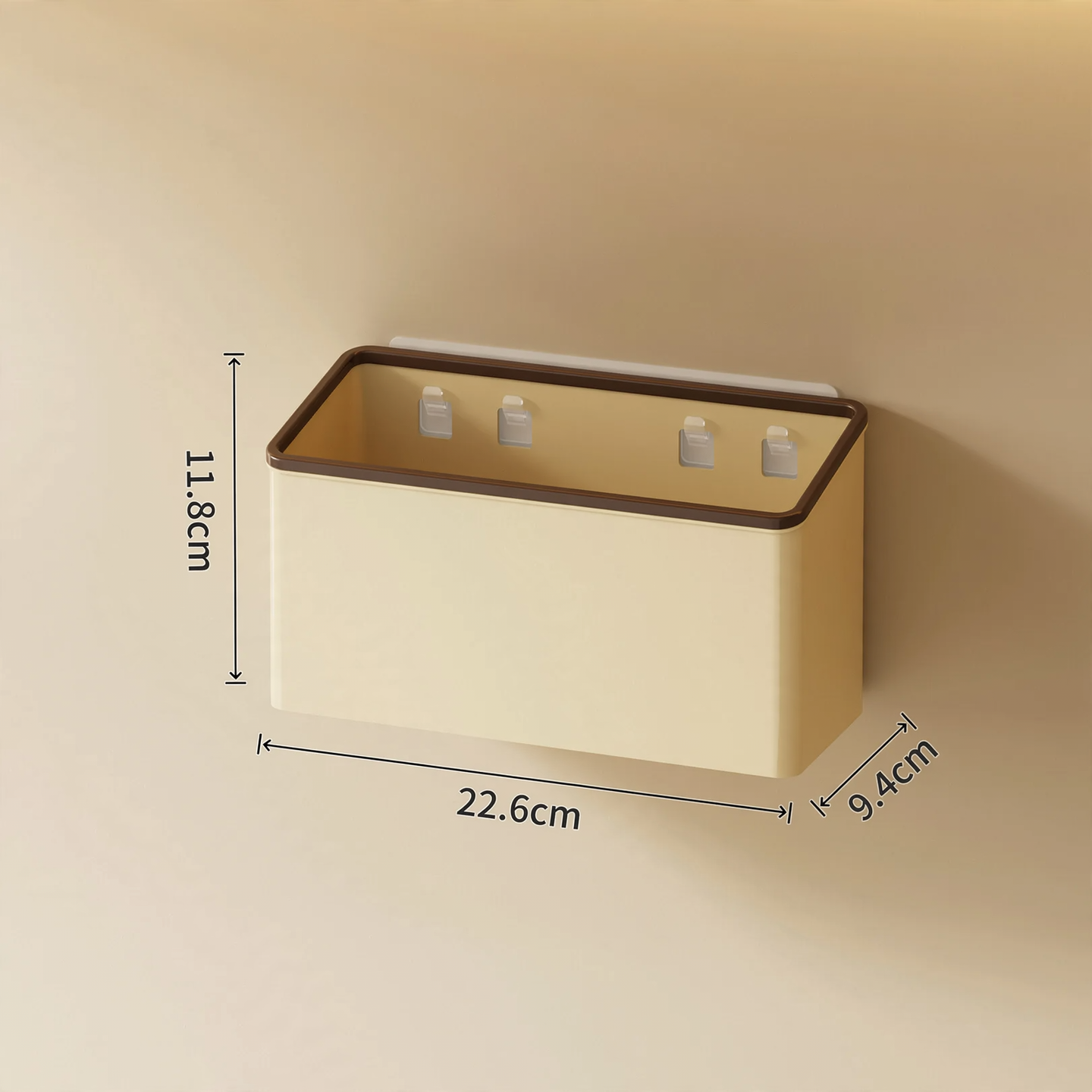 Wall-mounted storage box, PET, self-adhesive