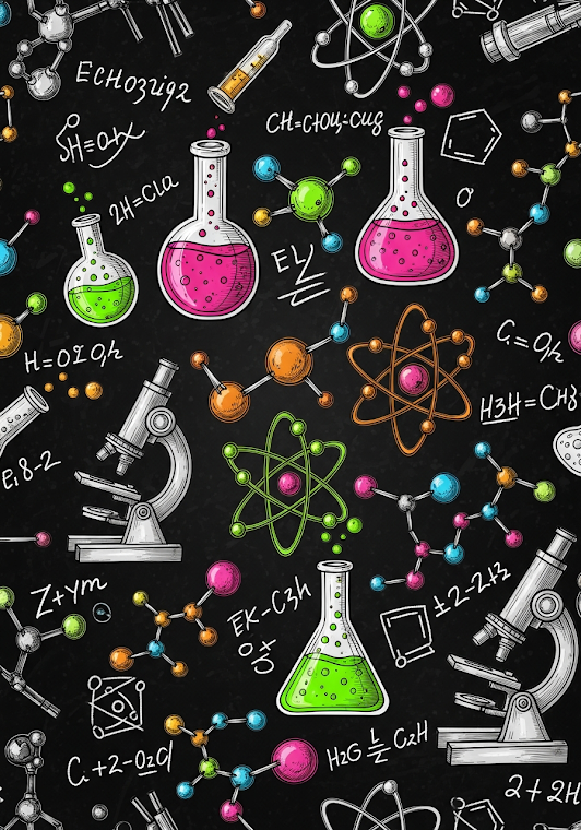 Chalkboard Science Doodle Pattern