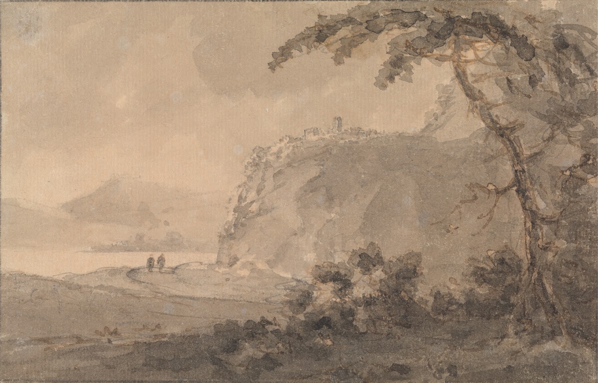 Two Figures on a Road by a Lake between 1745 and 1748