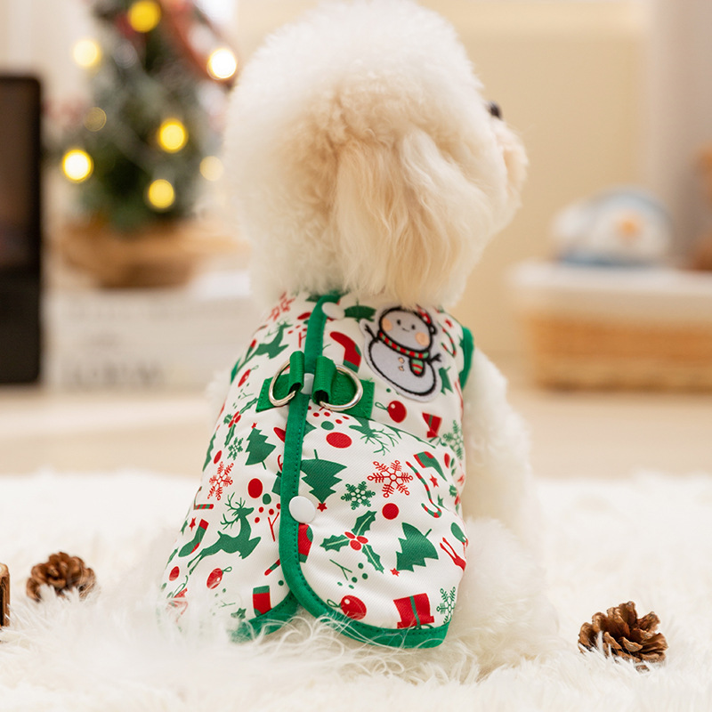 Thermal vest for small dogs with snowman design