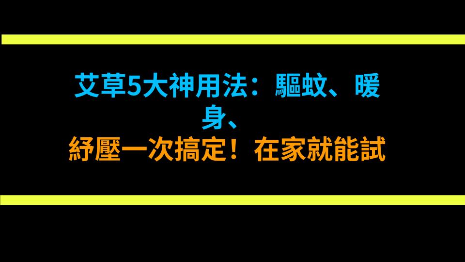 艾草5大神用法：驅蚊、暖身、紓壓一次搞定！在家就能試