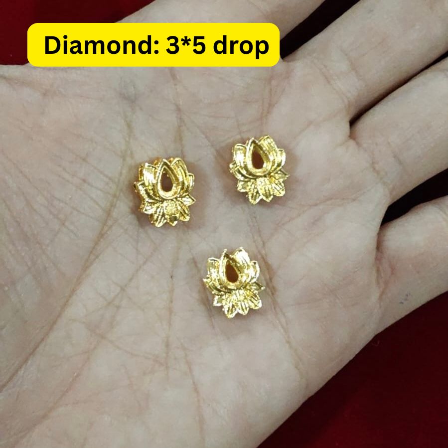Lotus Base single Diamond size 3*5 Drop Size pack of 50