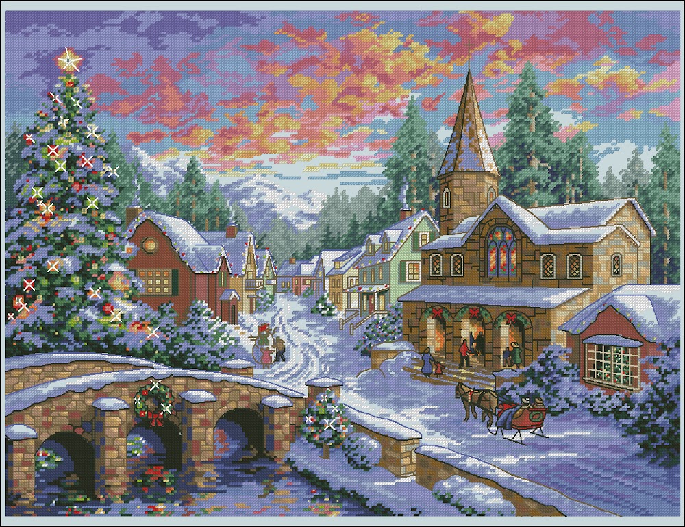 DIM08783 Holiday Village Gold